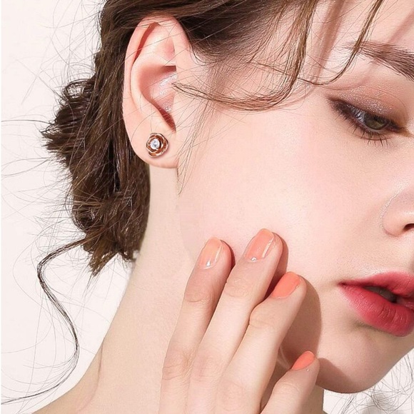 Enchanted Rose Beauty and Beast Earrings - Picture 2 of 7